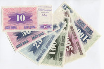 Bosnia & Herzegovina 10 - 1000 Dinara 1992
P# 10, 11, 12, 13, 14, 15, Set 6 Pcs; UNC