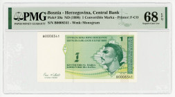 Bosnia & Herzegovina 1 Convertible Marka 1998 (ND) PMG 68
P# 59a, N# 207174; # B0008341