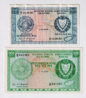 Cyprus 250 - 500 Mils 1979 - 1980
P# 41c; 42c, N# 202516; # 169890; #041363; VF-XF