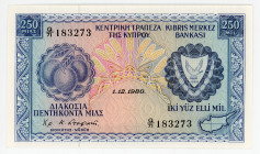 Cyprus 250 Mils 1980
P# 41c, N# 202516; # Q/71 183273; UNC