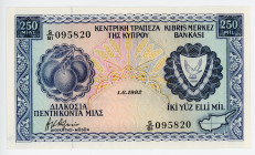 Cyprus 250 Mils 1982
P# 41c, N# 202516; #S/81 095820; UNC