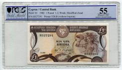 Cyprus 1 Pound 1982 PCGS 55
P# 50, N# 223115; # H527291