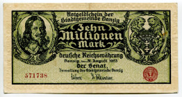 Danzig 10 Millionen Mark 1923
P# 25, N# 210239; # 571738; VF-XF