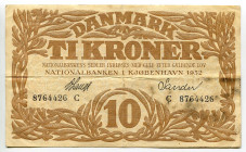 Denmark 10 Kroner 1932
P# 26d, N# 219492; # C 8764426; VF