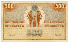 Finland 500 Markkaa 1909 (1918) (ND)
P# 23, N# 214682; # 204403; VF