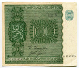 Finland 100 Markkaa 1945 (ND)
P# 88, N# 208907; # O8753355; XF+