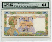France 500 Francs 1941 - 1943 PMG 64
P# 95b, N# 205898; # J.6598 911