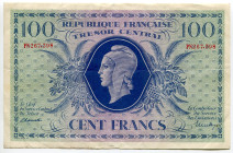 France 100 Francs 1943
P# 105a, Fay# 06/01g, N# 206714; # PN267398; VF