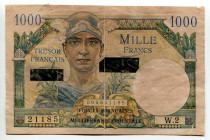 France 1000 Francs 1956
P# M18, N# 207112; # 21185 W.2; VF+