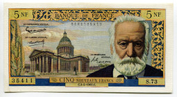 France 5 Nouveaux Francs 1962
P# 141a, Fay# 56/10, N# 205353; # S.73 35411; Pasteur; AUNC
