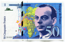 France 50 Francs 1997
P# 157A, N# 204402; # D 033512065; UNC