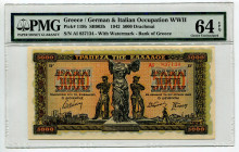 Greece 5000 Drachmai 1942 PMG 64
P# 119b, N# 208380; # AI 837134