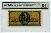 Greece 5000 Drachmai 1943 PMG 64 Reminder
P# 122r, N# 206220