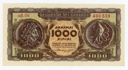 Greece 1000 Drachmai 1953
P# 326b, N# 208888; # AB.06 460539; Rare year; UNC