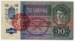 Hungary 10 Korona 1915
P# 19, N# 217458; VF+