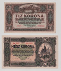 Hungary 10 - 20 Korona 1920
P# 60, 61, N# 208460, N# 208461; XF
