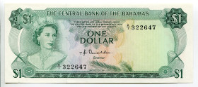 Bahamas 1 Dollar 1974
P# 35a, N# 205644; # K1-322647; AUNC
