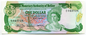 Belize 1 Dollar 1980
P# 38, N# 208678; # A5-043728; Elizabeth II; UNC