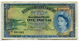Bermuda 1 Pound 1957
P# 20b, N# 254395; # Z/1 321161; VF