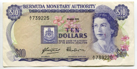 Bermuda 10 Dollars 1978
P# 30a, N# 275840; # A/1 739225; XF