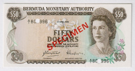 Bermuda 50 Dollars 1978 Specimen
P# 32bs, # 80996; UNC