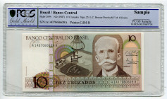 Brazil 10 Cruzados 1987 (ND) PMG Sample
P# 209b, N# 206078; # A1407060609A