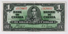 Canada 1 Dollar 1937
P# 58, # 5176657; XF