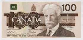 Canada 100 Dollars 1988
P# 99a, N# 201912; # AJW8693399; UNC
