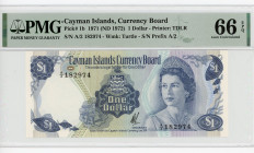 Cayman Islands 1 Dollar 1971 (1972) (ND) PMG 66
P# 1b, N# 205167; # A/2 182974; Elizabeth II