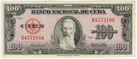 Cuba 100 Pesos 1954
P# 82b, N# 219535; # B4573118A; XF