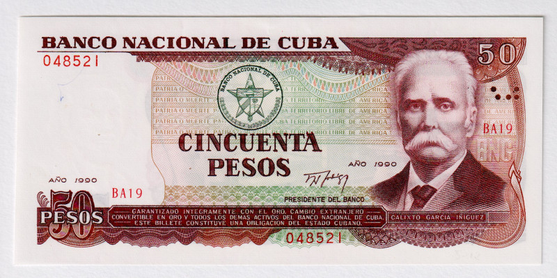 Cuba 50 Pesos 1990
P# 111, N# 205109; # 048521; UNC-