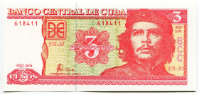 Cuba 3 Pesos 2004
P# 127a, N# 205114; # FA30-618411; UNC