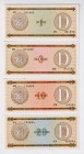 Cuba Foreign Exchange 1 - 3 - 10 - 20 Pesos 1990 (ND) Series D
P# FX32 - FX36, XF-UNC