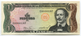 Dominican Republic 1 Peso Oro 1984 Low Serial Number
P# 126a, N# 207927; # C000018F; UNC