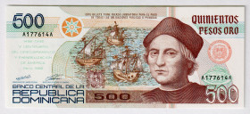 Dominican Republic 500 Pesos 1992
P# 140a, # A177614A; UNC