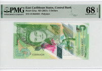 East Caribbean States 5 Dollars 2021 (ND) PMG 68
P# 55Aa, N# 216759; # CU856424; Elizabeth II