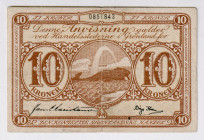 Greenland 10 Kroner 1953 (ND)
P# 19b, N# 201701; # 0851843; VF