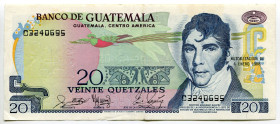Guatemala 20 Quetzales 1988
P# 62d, N# 274802; # C3240695; XF