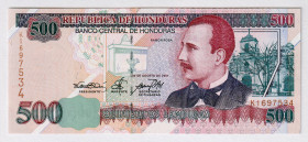 Honduras 500 Lempira 2001
P# 78d, # K1697534; UNC