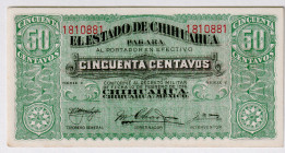 Mexico Chihuahua 50 Centavos 1914
P# S528c, N# 210710; # 1810881; UNC