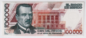 Mexico 100000 Pesos 1988
P# 94a, N# 210674; # AA019110; UNC