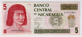 Nicaragua 5 Cordobas 1991
P# 174, N# 225387; # A15151861; UNC