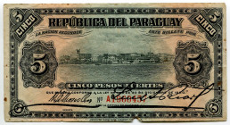 Paraguay 5 Pesos 1920
P# 149a, N# 267577; # A1960457; F-VF