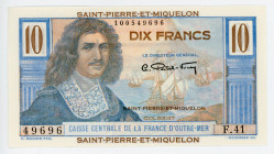 Saint Pierre & Miquelon 10 Francs 1950 - 1960 (ND)
P# 23, N# 233789; #F.41 49696; UNC
