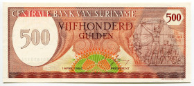 Suriname 500 Gulden 1982
P# 129, N# 235587; # 0801830124; UNC