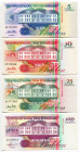 Suriname 5 - 10 - 25 - 100 Gulden 1991 -1995
P# 136, 137, 138, 139 , # AE736395, AF103968, AG777569, AG158167; UNC