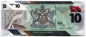 Trinidad & Tobago 10 Dollars 2020
P# 62a, N# 266870; # AH174555; Polymer; UNC