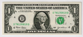 United States 1 Dollar 2003 D
P# 515a, # D78135810D; UNC