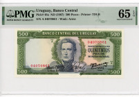 Uruguay 500 Pesos 1967 (ND) PMG 65
P# 48a, N# 212268; # A 04070861