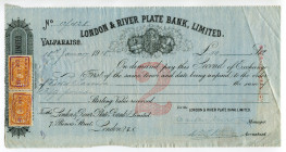Chile Valparaiso 50 Pounds 1918 London & River Plate Bank Ltd 
Bill of Exchange; XF